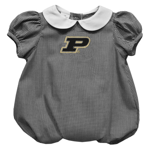 Purdue University Boilermakers Embroidered Black Girls Baby Bubble Short Sleeve
