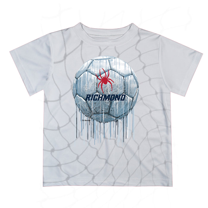 Richmond Spiders Original Dripping Soccer White T-Shirt by Vive La Fete