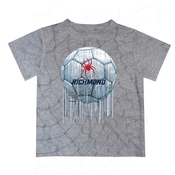 Richmond Spiders Original Dripping Soccer Heather Gray T-Shirt by Vive La Fete