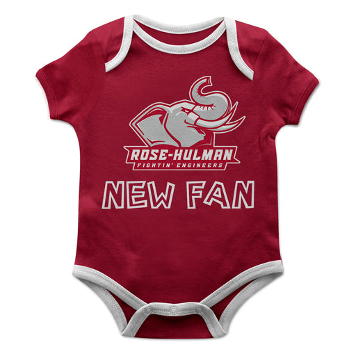 Rose Hulman Fightin' Engineers Vive La Fete Infant Game Day Maroon Short Sleeve Onesie New Fan Logo and Mascot Bodysuit