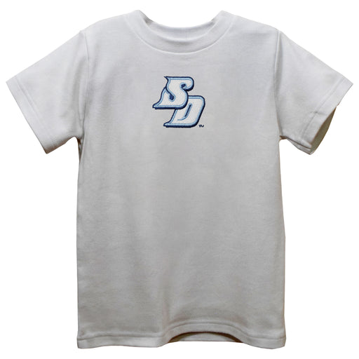 San Diego Toreros Embroidered White Knit Short Sleeve Boys Tee Shirt