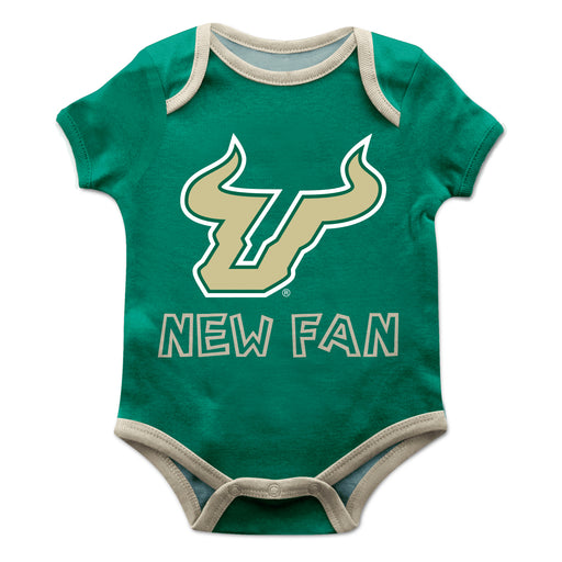 South Florida Bulls USF Vive La Fete Infant Game Day Green Short Sleeve Onesie New Fan Logo and Mascot Bodysuit