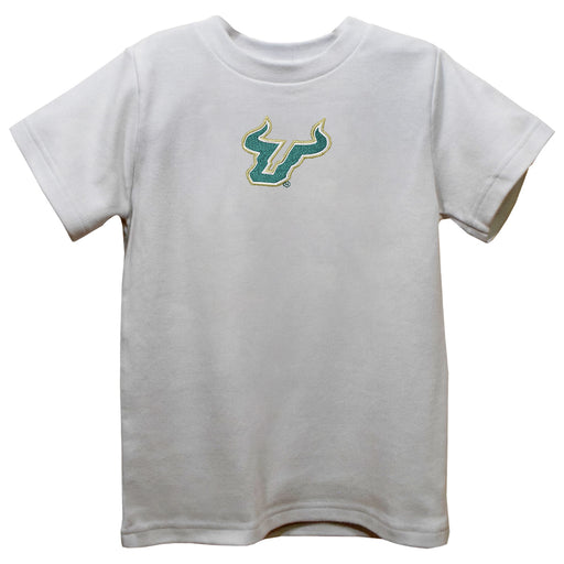 South Florida Bulls USF Embroidered White Knit Short Sleeve Boys Tee Shirt