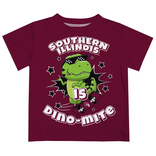 Southern Illinois Salukis SIU Vive La Fete Dino-Mite Boys Game Day Maroon Short Sleeve Tee