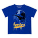 San Jose State Spartans Original Dripping Baseball Helmet Blue T-Shirt by Vive La Fete