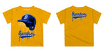 San Jose State Spartans Original Dripping Baseball Helmet Gold T-Shirt by Vive La Fete - Vive La Fête - Online Apparel Store