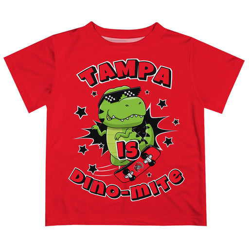 Tampa Spartans Vive La Fete Dino-Mite Boys Game Day Red Short Sleeve Tee