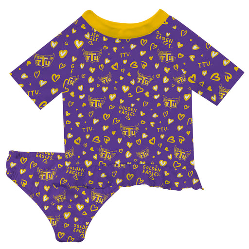Tennessee Tech Golden Eagles TTU Vive La Fete All Over Logo Purple Long Sleeve Bikini Set