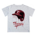 Troy Trojans Original Dripping Baseball Helmet White T-Shirt by Vive La Fete