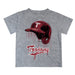 Troy Trojans Original Dripping Baseball Helmet Heather Gray T-Shirt by Vive La Fete