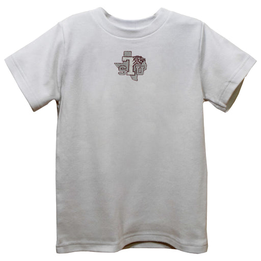 Texas Southern University Tigers Embroidered White Short Sleeve Boys Tee Shirt