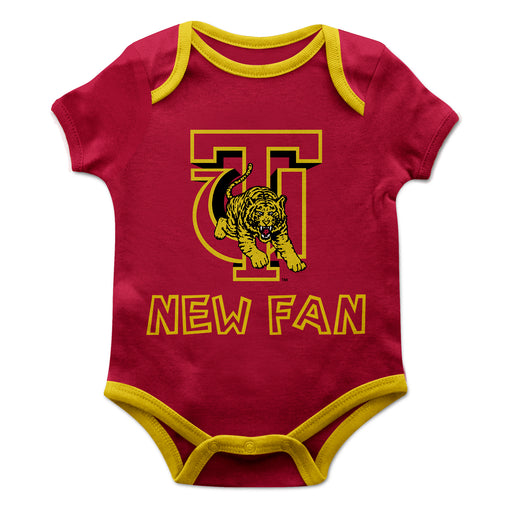 Tuskegee Golden Tigers Vive La Fete Infant Game Day Crimson Short Sleeve Onesie New Fan Logo and Mascot Bodysuit