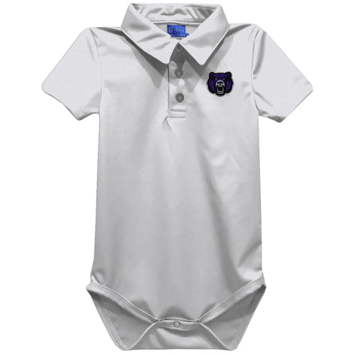 University of Central Arkansas Bears UCA Embroidered White Solid Knit Polo Onesie