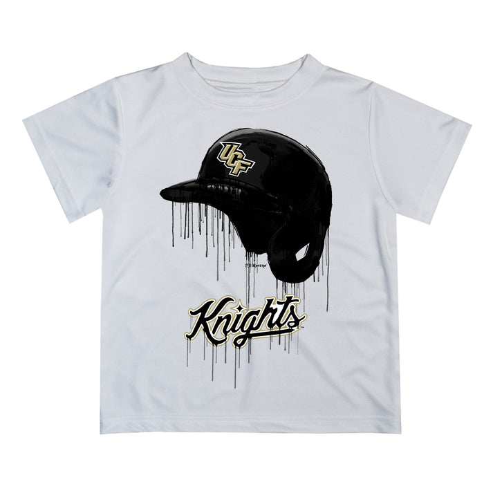 UCF Knights Original Dripping Baseball Hat White T-Shirt by Vive La Fete