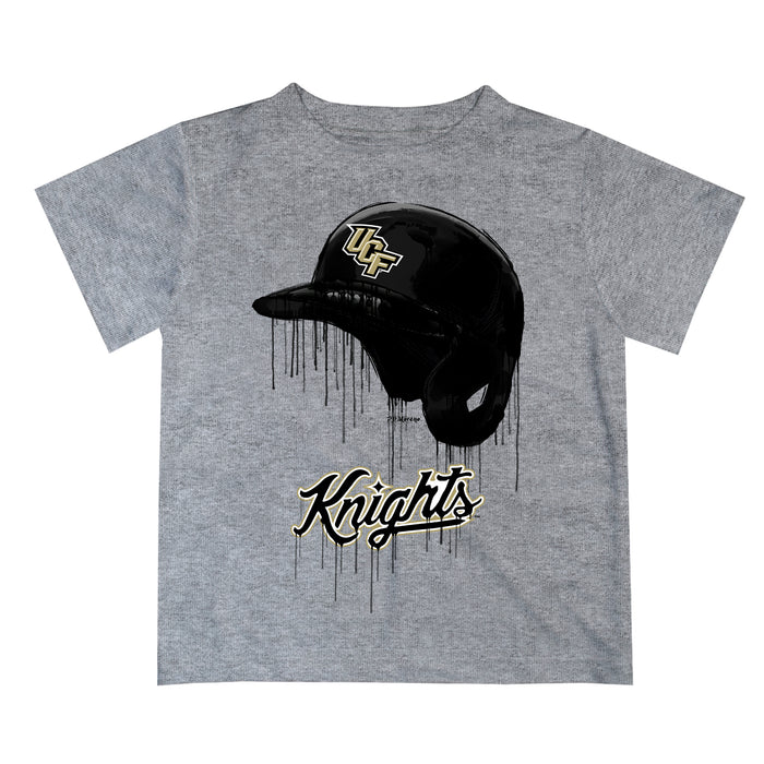 UCF Knights Original Dripping Baseball Hat Gray T-Shirt by Vive La Fete