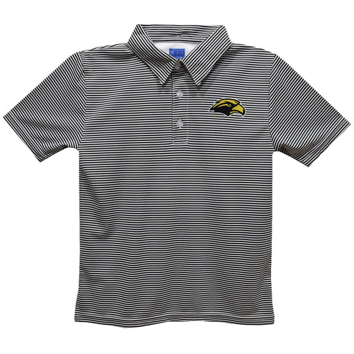 Southern Miss Golden Eagles Embroidered Black Stripes Short Sleeve Polo Box Shirt
