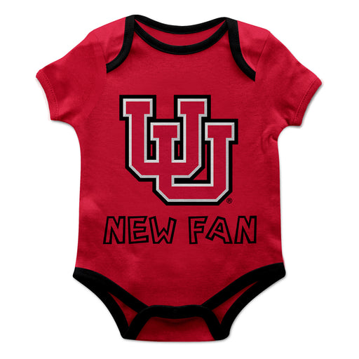 University of Utah Utes Vive La Fete Infant Game Day Red Short Sleeve Onesie New Fan Logo and Mascot Bodysuit