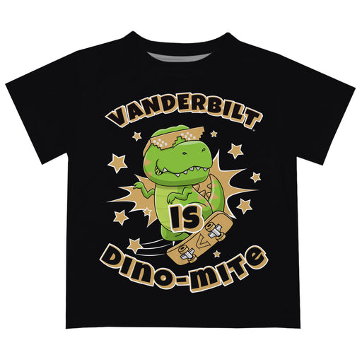 Vanderbilt University Commodores Vive La Fete Dino-Mite Boys Game Day Black Short Sleeve Tee