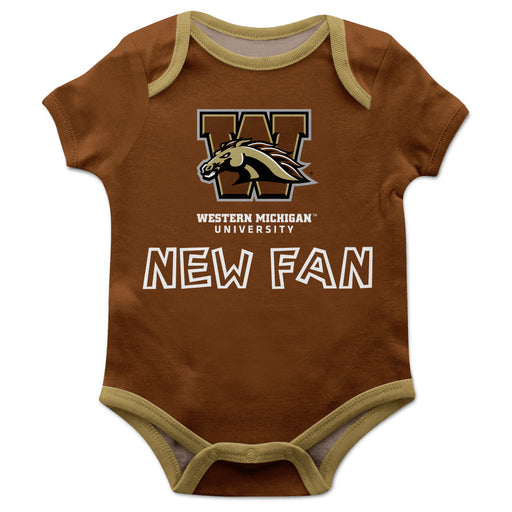 Western Michigan Broncos Vive La Fete Infant Game Day Brown Short Sleeve Onesie New Fan Mascot and Name Bodysuit - Vive La Fête - Online Apparel Store