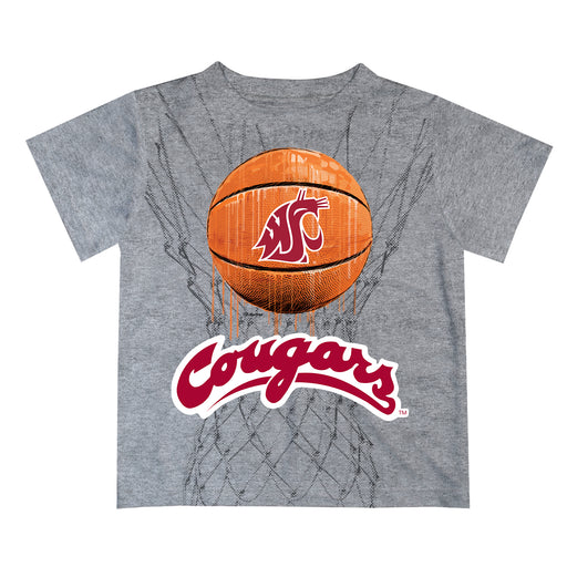 Washington State University WSU Cougars Original Dripping Ball Gray T-Shirt by Vive La Fete