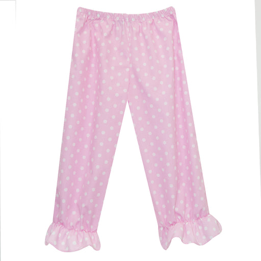 Pink Polka Dots Girls Ruffle Pants