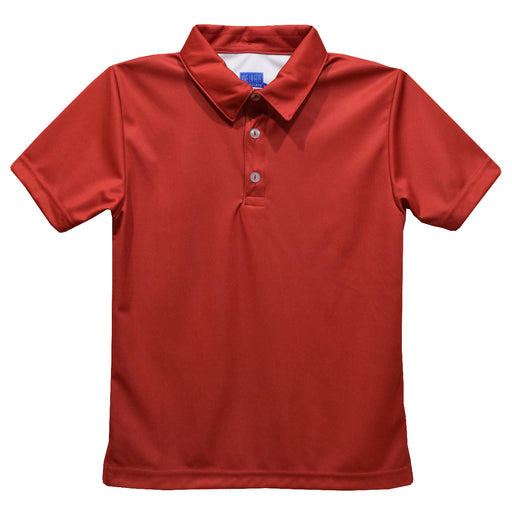 Red Solid Fly Knit Short Sleeve Polo