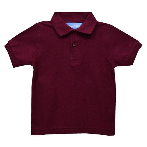 Maroon Solid Short Sleeve Polo Box Shirt