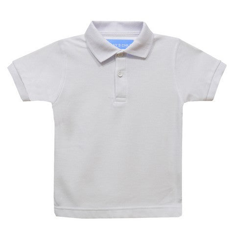 White Solid  Short Sleeve Polo Box Shirt