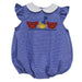 Crabs Applique Royal Gingham Angel Wing Sleeve Girls Baby Bubble