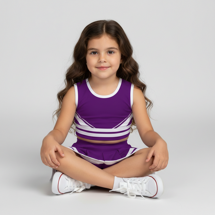 Purple and White Sleeveless Chearleader Dress - Vive La Fête - Online Apparel Store