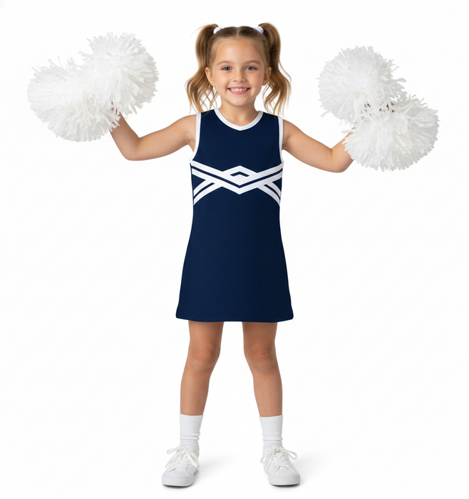 Navy and White Sleeveless Cheerleader A Line Dress - Vive La Fête - Online Apparel Store