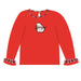 Georgia Embroidery Knit Red Ruffle Girls Tee Long Sleeve
