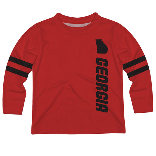 Georgia Stripes Red Long Sleeve Tee Shirt
