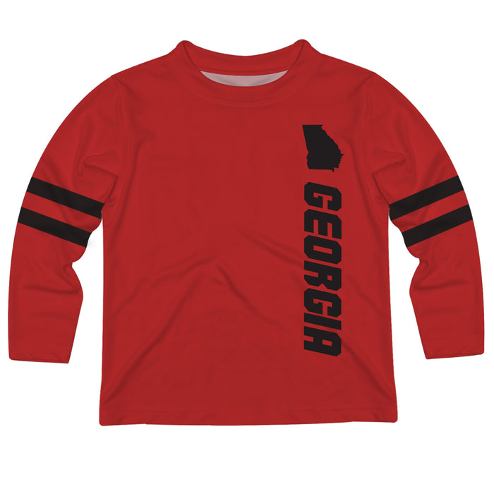Georgia Stripes Red Long Sleeve Tee Shirt