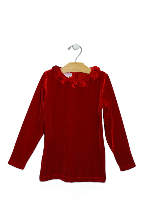 Simi Red Strech Velvet Knit Top