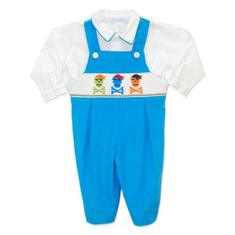 Smocked Skull Bones Boys Overall - Vive La Fête - Online Apparel Store
