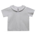 White Knit Short Sleeve Button Back Shirt