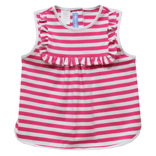Hot Pink Striped Knit Sleeveless Girls Top - Vive La Fête - Online Apparel Store