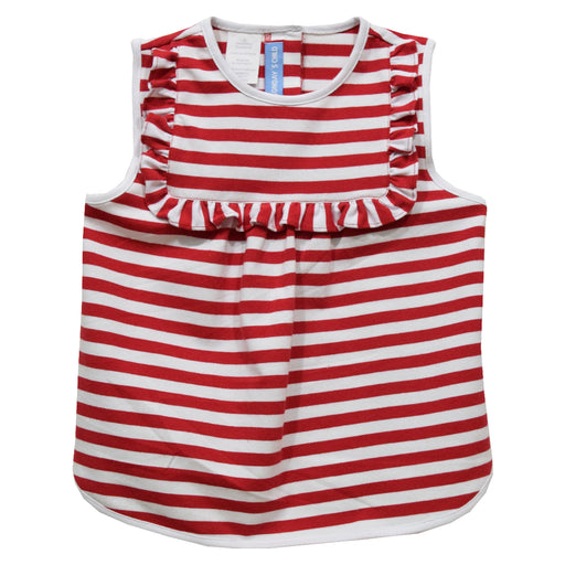 Red Striped Knit Sleeveless Girls Top - Vive La Fête - Online Apparel Store