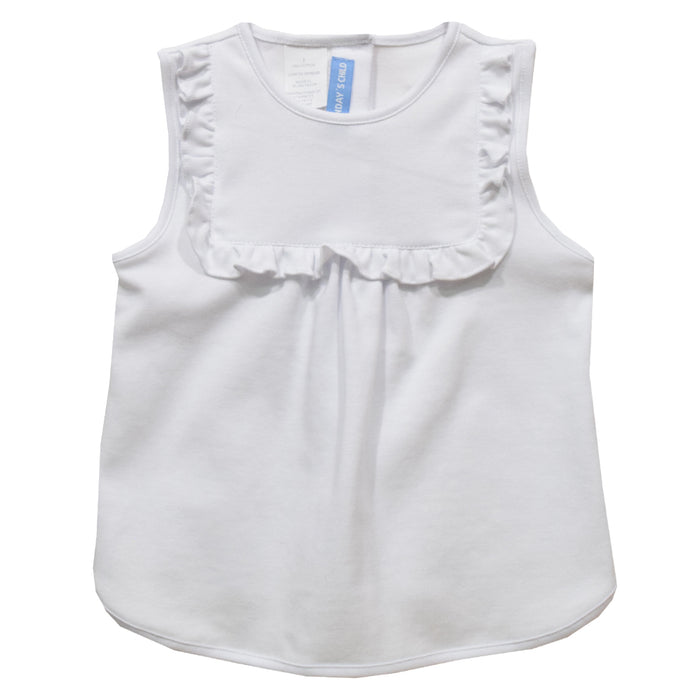 Solid White Knit Sleeveless Girls Top - Vive La Fête - Online Apparel Store