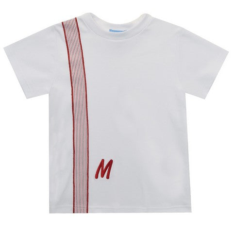 White Tee w Red Monogram