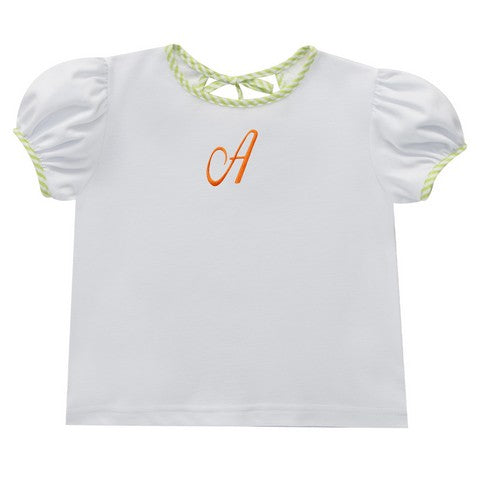 White with Monograms Knit Blouse