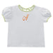 White with Monograms Knit Blouse