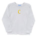 White Knit With Yellow Monogram Long Sleeve Boys Tee Shirt