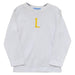 White Knit With Yellow Monogram Long Sleeve Boys Tee Shirt