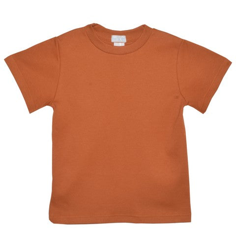 Burnt Orange Knit Boys Tee Shirt Short Sleeve