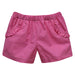 Hot Pink Polka Dots Girls Short With Ruffle Pockets