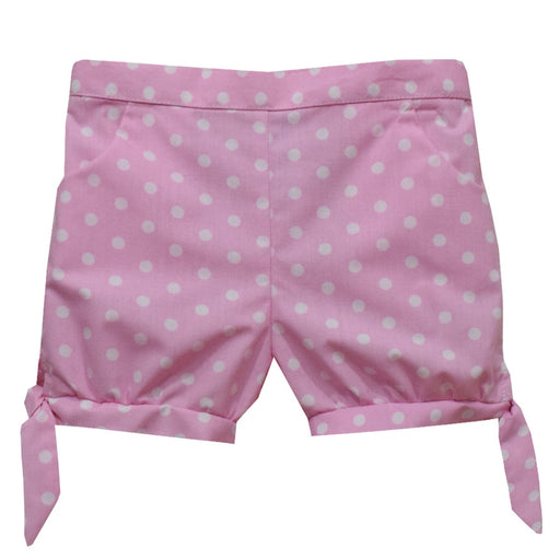 Pink Polka Dots Girls Short With Bow - Vive La Fête - Online Apparel Store
