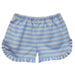 Light Blue Stripes Knit Girls Ruffle Short