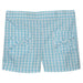 Aqua Big Check Girls Short With Pockets